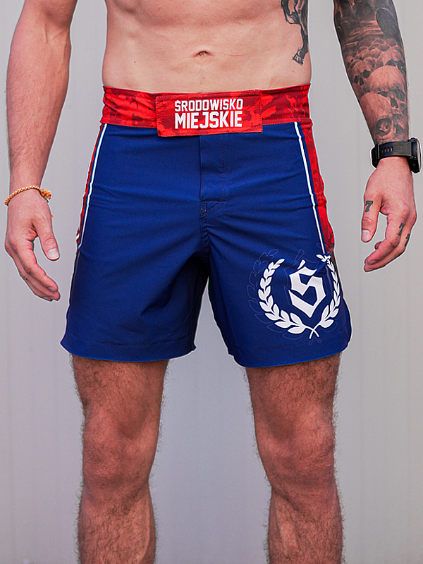 MMA Shorts "Fusion" - Navy / Red SM_1400 Środowisko Miejskie FIGHT SHORTS