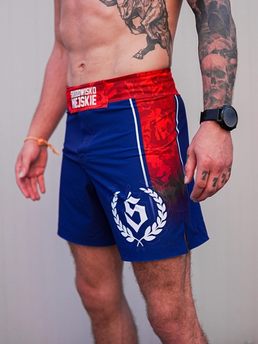 MMA Shorts "Fusion" - Navy / Red SM_1400 Środowisko Miejskie FIGHT SHORTS