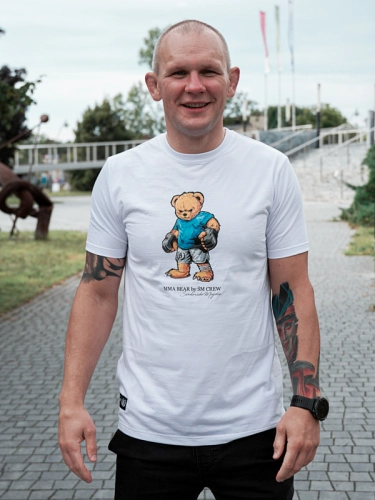 T-Shirt "MMA Bear" - White SM_1356 Środowisko Miejskie T-SHIRTS