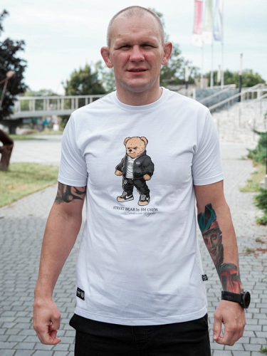 Koszulka "Street Bear" - Biała SM_1387 Środowisko Miejskie