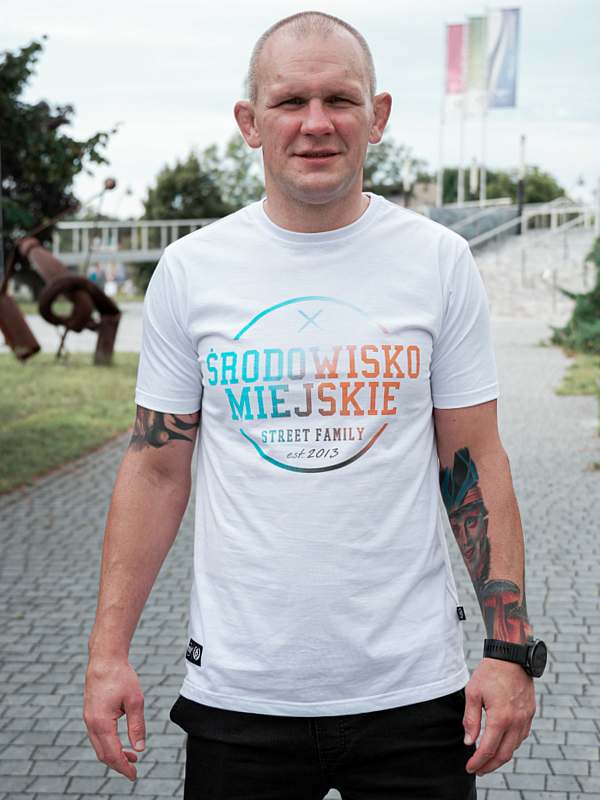 T-shirt "Theme 2.0" - White / Blue SM_1407 Środowisko Miejskie T-SHIRTS