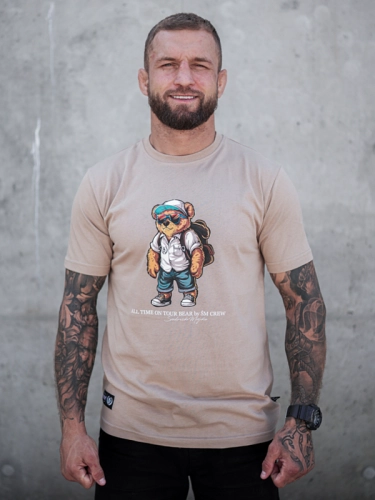 T-shirt "All Time on Tour Bear" - Beige SM_1323 Środowisko Miejskie T-SHIRTS