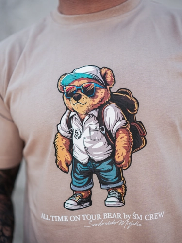 Koszulka "All Time on Tour Bear" - Beżowa SM_1323 Środowisko Miejskie 2