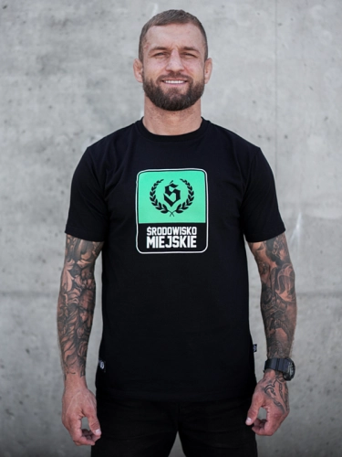 T-Shirt "Laur Mint" - Black SM_1311 Środowisko Miejskie T-SHIRTS