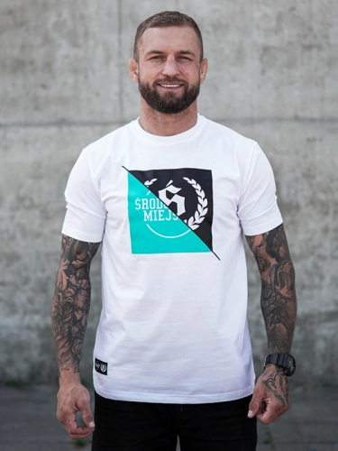T-Shirt "Duo" - White / Turquoise SM_1211 Środowisko Miejskie T-SHIRTS