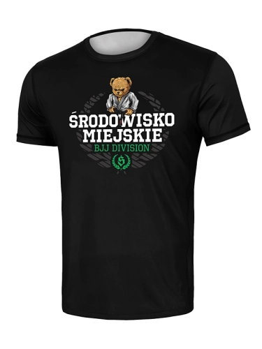 Koszulka Sportowa Mesh "BJJ Bear" - Czarna SM_1453 Środowisko Miejskie