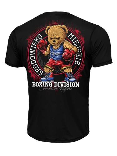 Koszulka Sportowa Mesh "Boxing Bear" - Czarna SM_1455 Środowisko Miejskie