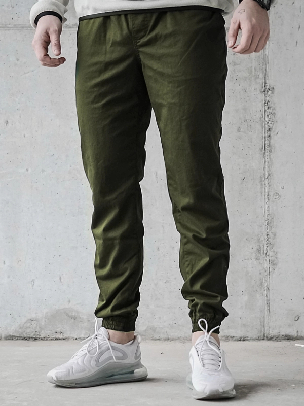 Spodnie Materiałowe Jogger "Laur Icon" Khaki / Białe za 199,00 zł
