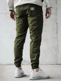 Spodnie Materiałowe Jogger "Laur Icon" Khaki / Białe