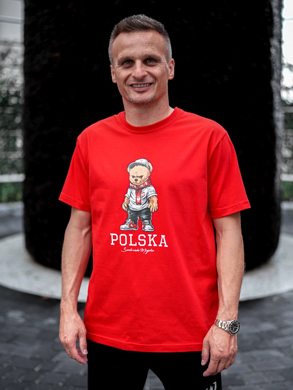 Koszulka "Polska - Bear" - Czerwona za 119,00 zł