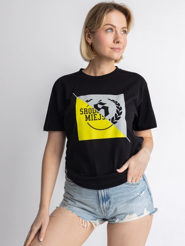 "Duo" T-shirt - Black / Lime for 109.00 PLN