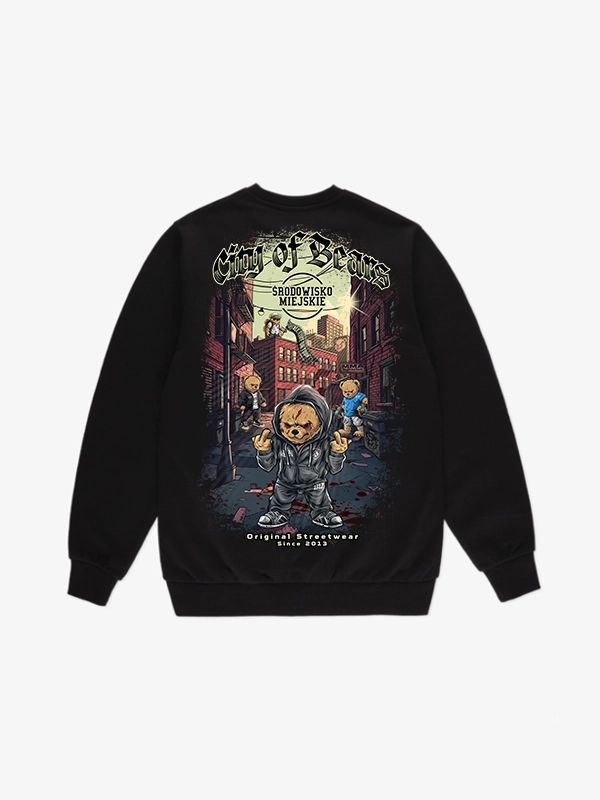 Bluza bez kaptura "City of Bears" - czarna za 249,00 zł