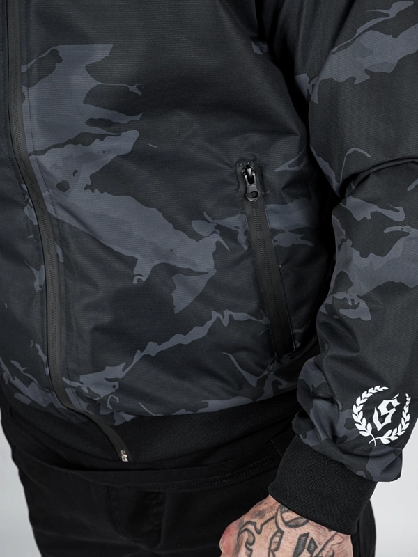 Windbreaker jacket with hood "Laur icon" - black / grey for 339 PLN