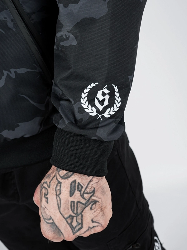 Windbreaker jacket with hood "Laur icon" - black / grey for 339 PLN