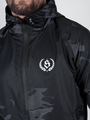 Windbreaker jacket with hood "Laur icon" - black / grey for 339 PLN