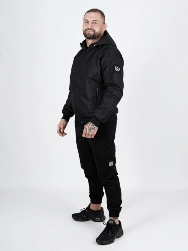 Windbreaker jacket with hood "Laur" - black for 339 PLN
