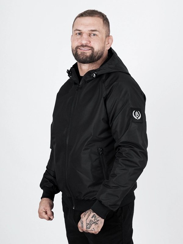 Windbreaker jacket with hood "Laur" - black for 339 PLN