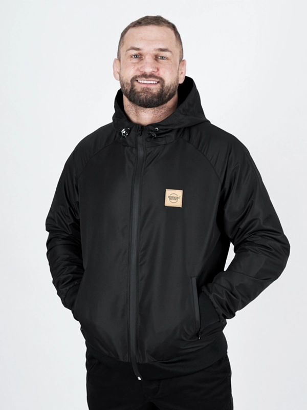 Windbreaker jacket with hood "CLS mini gold" - black for 339 PLN