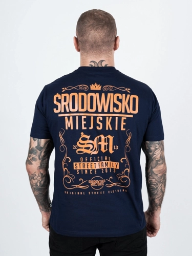 Koszulka "Theme" Granatowa / Pomarańczowa za 119,00 zł