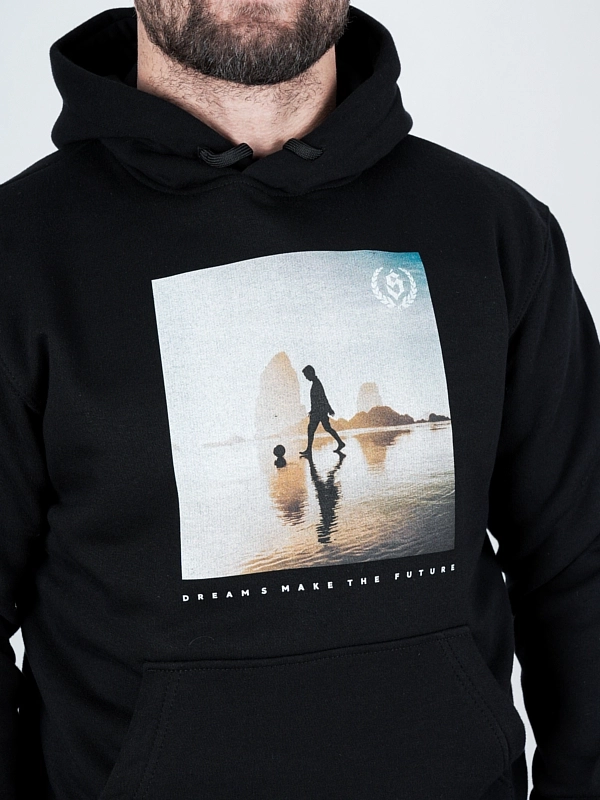 Bluza z kapturem "Dreams make the future" - czarna za 249,00 zł