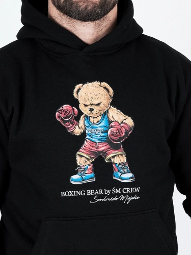 Bluza z kapturem "Boxing Bear" - czarna za 249,00 zł
