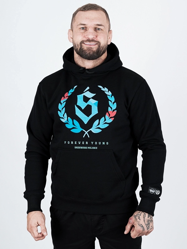 Hoodie "Forever young" - black / blue for 239,00 PLN