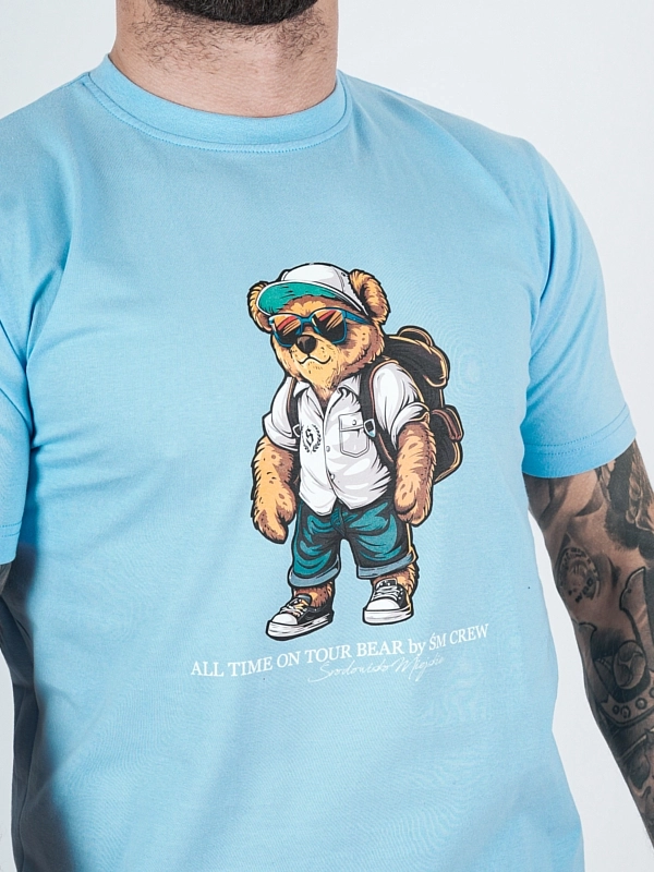 Koszulka "All time on tour Bear" - Niebieska za 119,00 zł