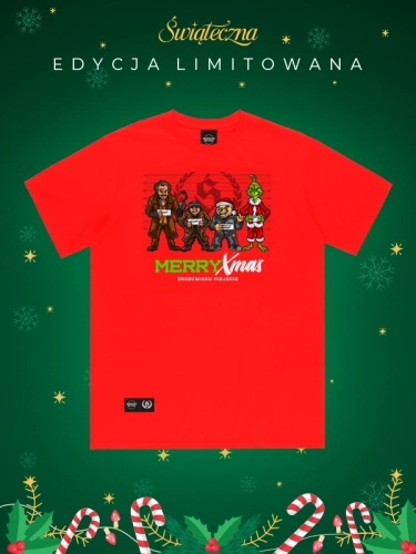 Koszulka "Merry Xmas" - czerwona za 119,00 zł