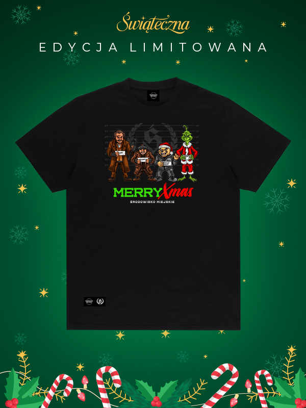 T-shirt "Merry Xmas" - black for 119,00 PLN
