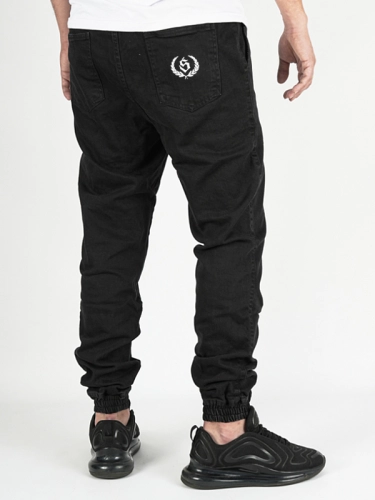 Spodnie Jeansowe Jogger "Laur Icon" Czarne / Białe za 199,00 zł