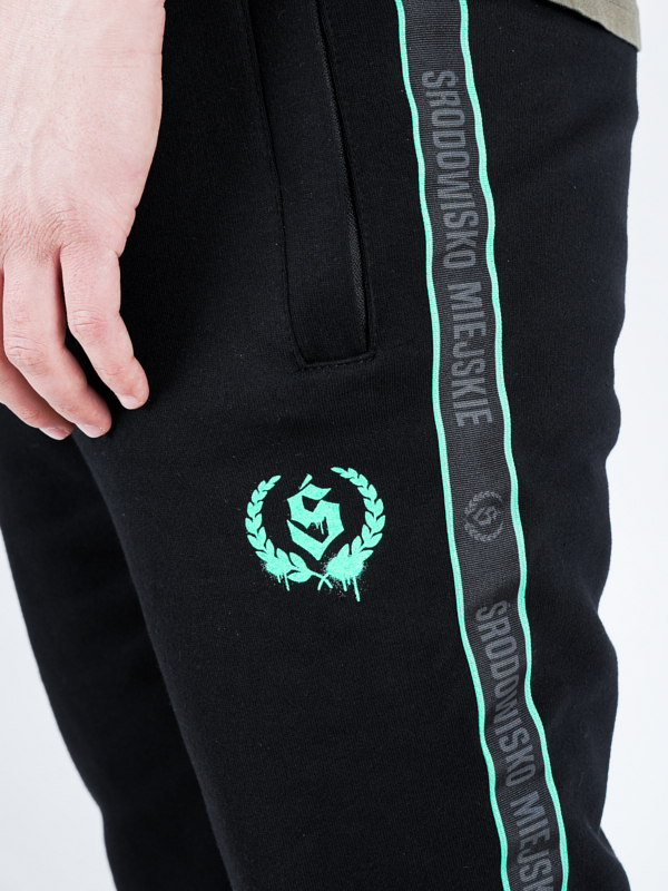 Sweatpants "Laur mint lampas" - black for 219,00 PLN