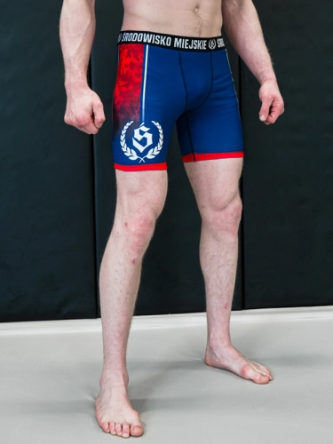 Spodenki kompresyjne "Fusion"  - Granatowo / Czerwone za 159,00 zł