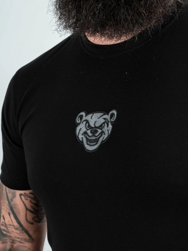 Koszulka "Mordka Emblem" - slim fit - czarna/szara za 119,00 zł 2