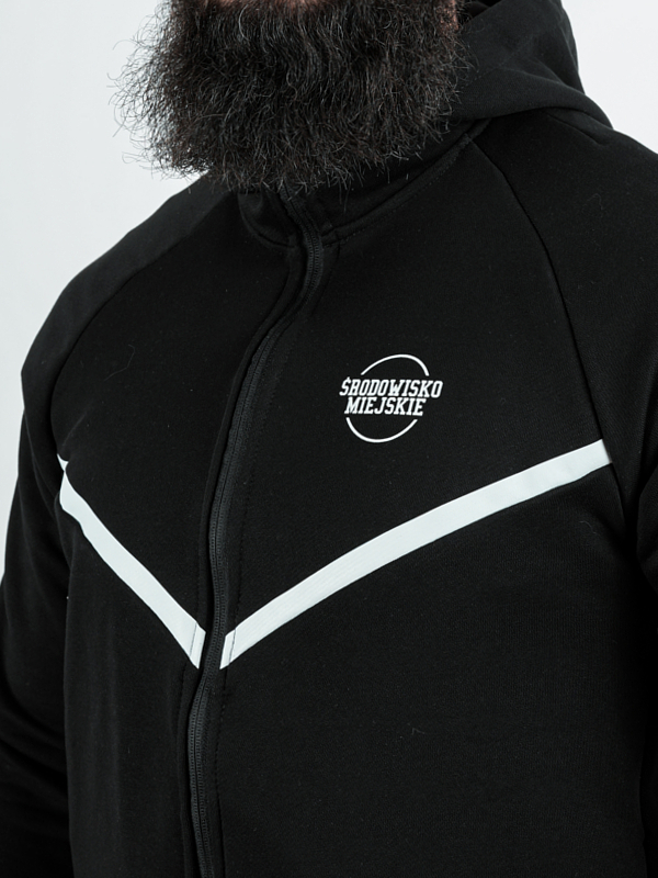 Hoodie zipped "Classic Tech" - black/white for 299,00 PLN