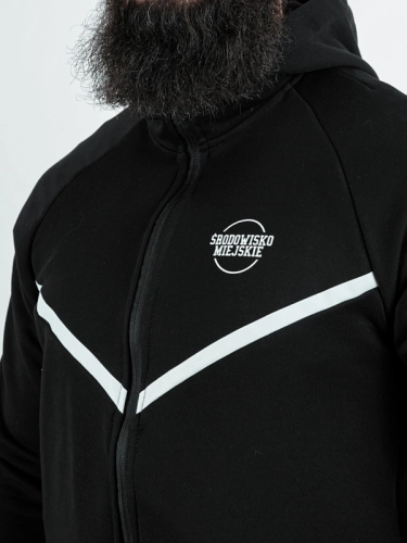Hoodie zipped "Classic Tech" - black/white for 299,00 PLN