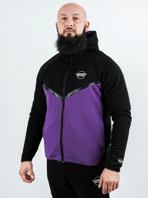 Hoodie zipped "Classic Tech" - black/violet
