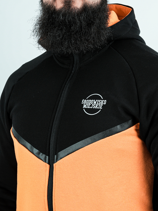 Hoodie zipped "Classic Tech" - black/mango for 299,00 PLN