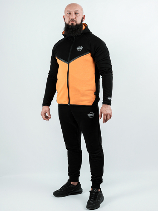 Bluza z kapturem rozpinana "Classic Tech" - czarna/mango za 299 zł