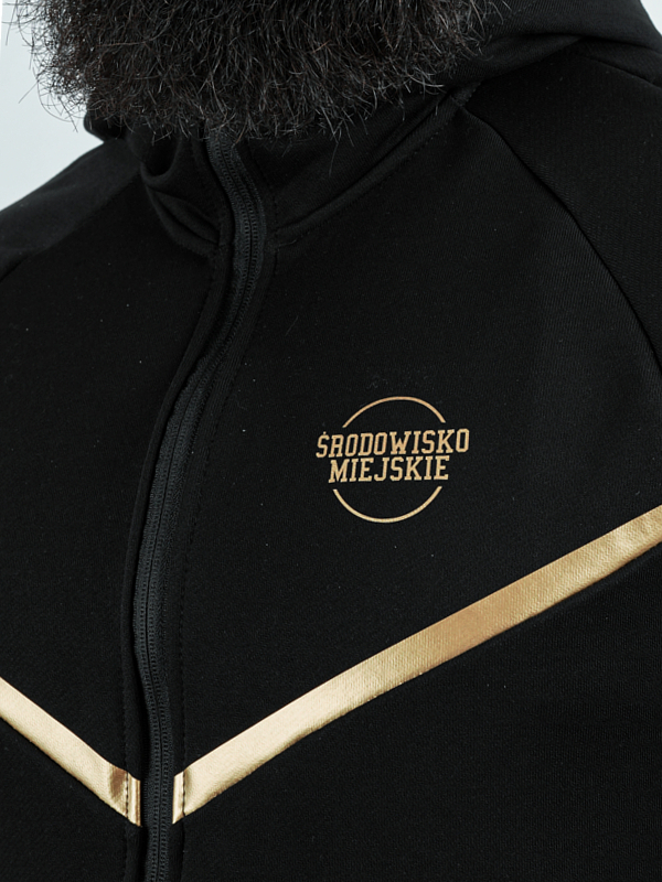 Hoodie zipped "Classic Tech" - black/gold for 299,00 PLN