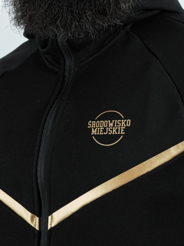 Hoodie zipped "Classic Tech" - black/gold for 299,00 PLN