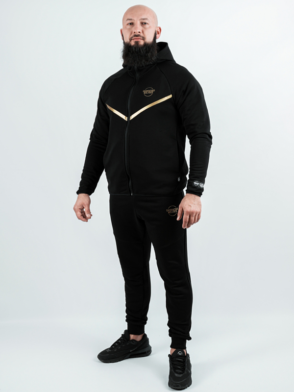 Hoodie zipped "Classic Tech" - black/gold for 299,00 PLN