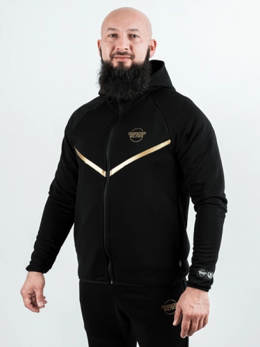 Hoodie zipped "Classic Tech" - black/gold for 299,00 PLN