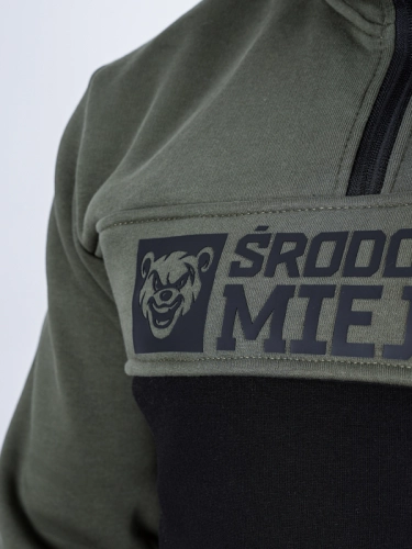 Hoodie "Essential Bear" - khaki/black for 279,00 PLN