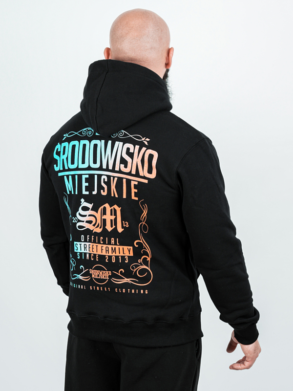 Bluza z kapturem "Theme 2.0" - czarna / niebieska za 239,00 zł