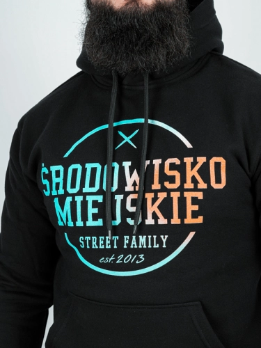 Bluza z kapturem "Theme 2.0" - czarna / niebieska za 239,00 zł