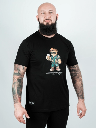 Koszulka "Alcotourist Bear" - Czarna za 119,00 zł