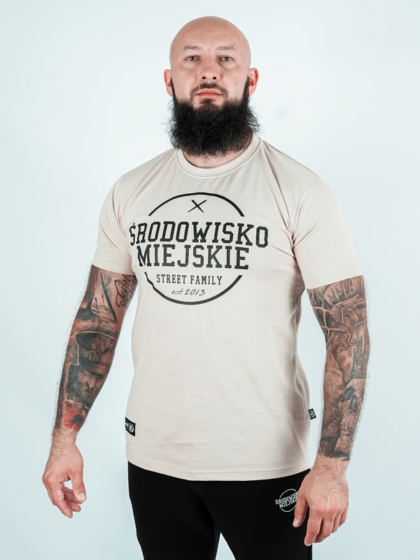 "Theme" T-shirt - Beige / Black for 119.00 PLN