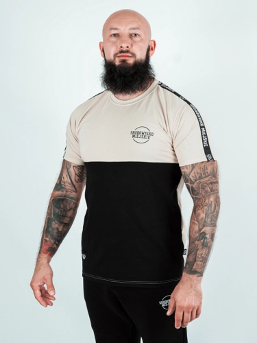 Koszulka "Classic small" - Beżowo / Czarna za 109,00 zł