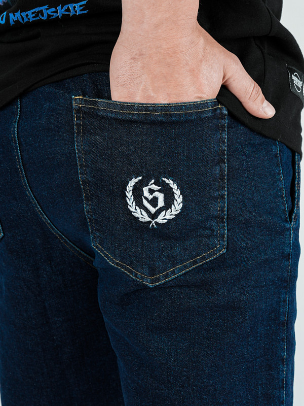 Short denim shorts "Laur" Blue / White for 169.99 PLN