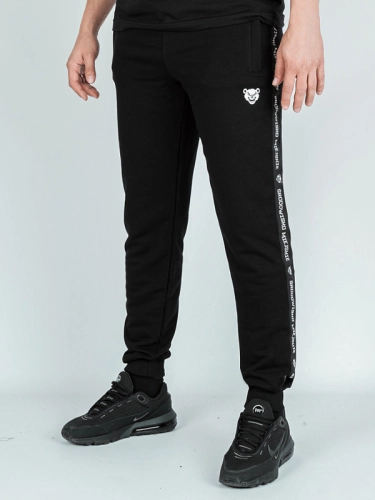 Spodnie dresowe "Mordka Lampas" - Czarne / Białe za 219,00 zł